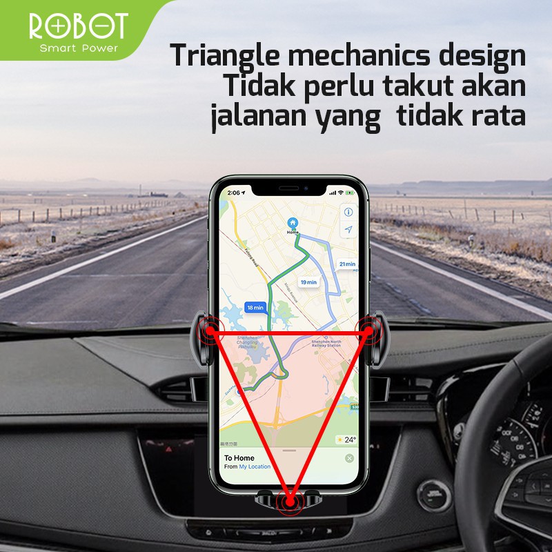 Car Stent ROBOT RT-CH11S Car Holder Universal - Garansi Resmi 1 Tahun