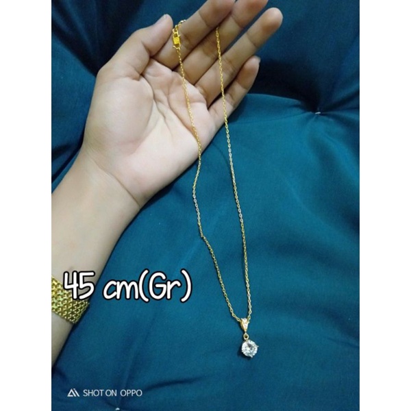 kalung nori mini liontin motif cantik lapis emas24k terlaris