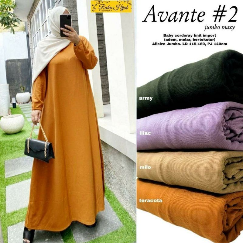 Avante #2 Jumbo Maxy, GAMIS WANITA MUSLIM JUMBO BAHAN BABY CORDORAY KNIT IMPORT LD 125-150 TERJUMBO OOTD