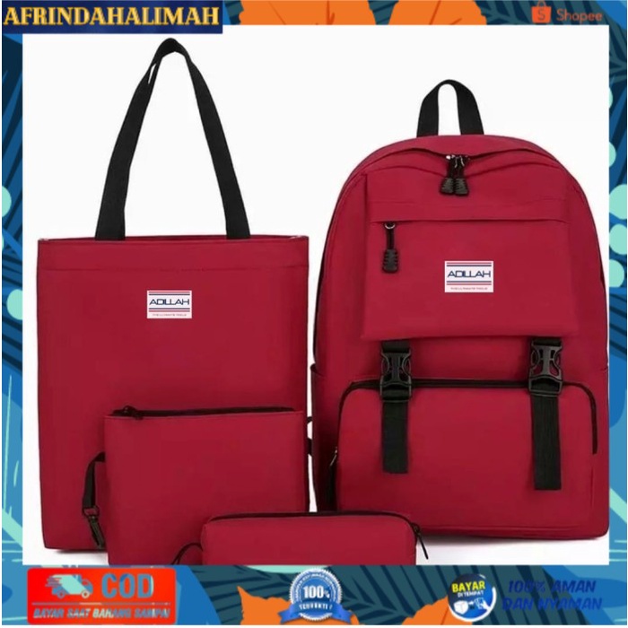

{TERBARU} AMANDA SET BAG 4 IN 1 / TAS SEKOLAH / TAS SATU SET / GOOD QWALITY - maroon
