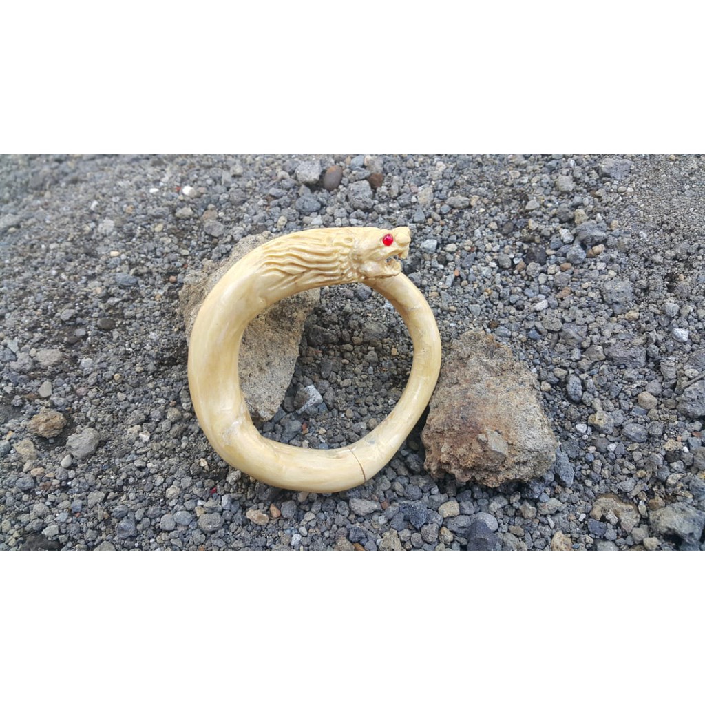 Gelang AKAR BAHAR PUTIH ORIGINAL UKIR MACAN MAUNG - Empu Maung