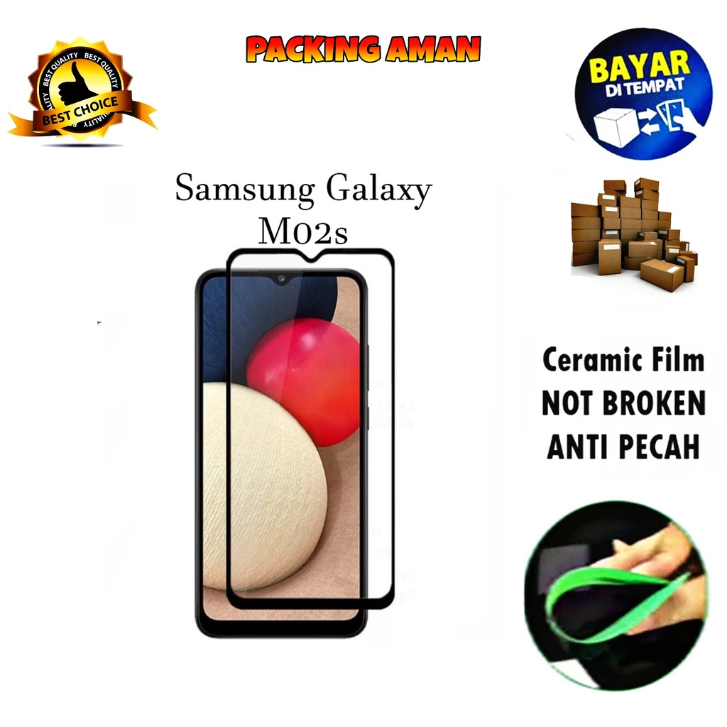 Tempered Glass Samsung Galaxy M02s FULL COVER FULL SCREEN Ceramic Film Anti Gores