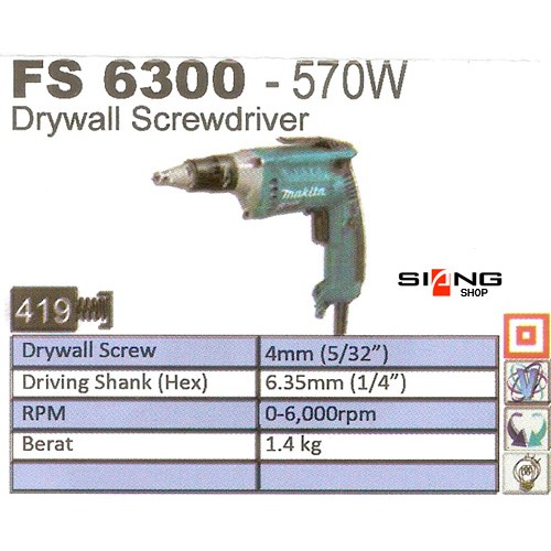 Makita FS 6300 / FS6300 Mesin Obeng Listrik Drywall