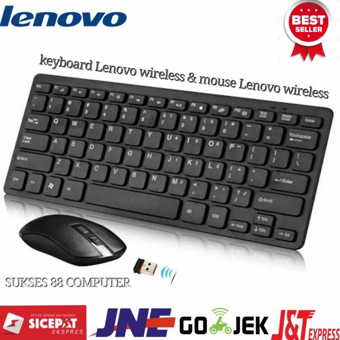 KEYBOARD WIRELESS LENOVO + MOUSE WIRELESS LENOVO PAKET SET GKM901 Termurah