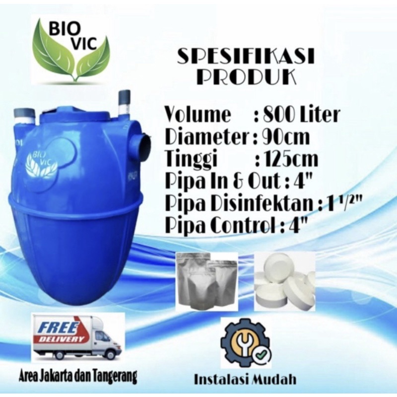 septic tank bio, biotech, biotaff, biofil 800 liter