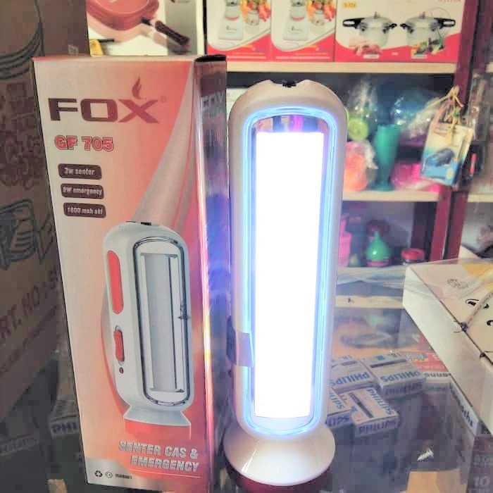 Senter fox 705 / 706 super terang emergency besar  emergency panjang 16 led emergency