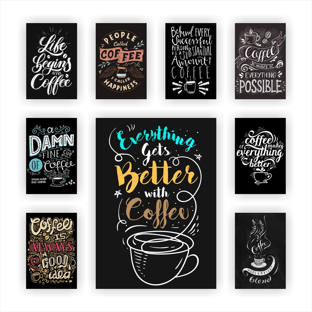 Hiasan Dinding Cafe Kopi Aesthetic | Poster Kayu | Dekorasi Dinding 20X30 Tema Coffee Quotes