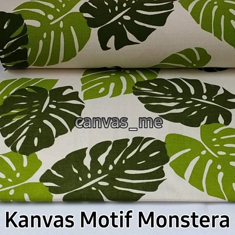 Kain Kanvas Motif Monstera Shopee Indonesia