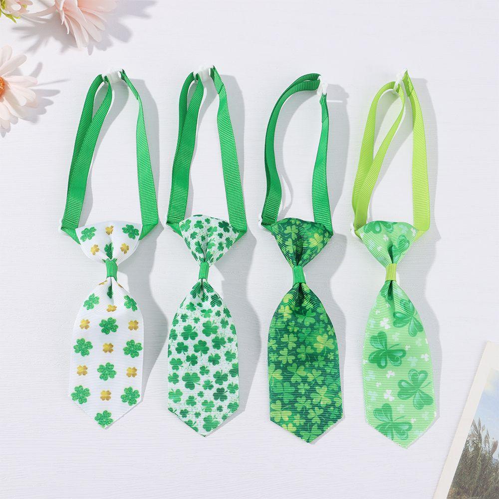 Solighter Pet Bow Ties Clover St. Patrick Day Perawatan Hewan Peliharaan Kucing Anjing