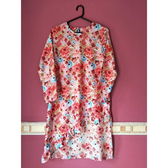 MINOYA Tunik motif bunga. Homedress bahan Royal maxmara