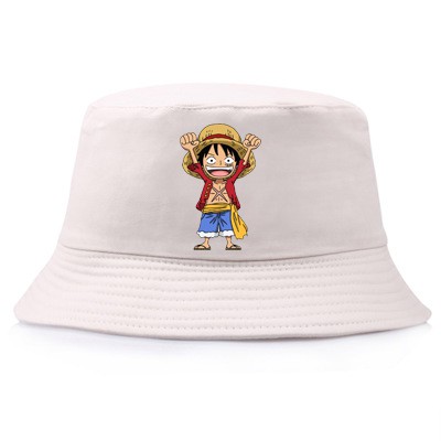 One Piece Topi Bucket Motif Anime Bajak Laut Bahan Katun 100%