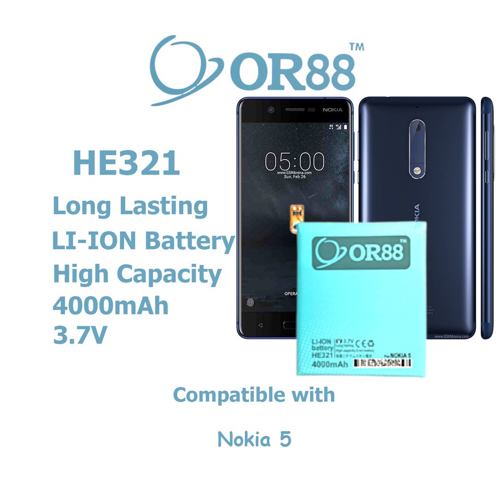 Baterai Batre Battery Double Power IC Nokia 5 / HE321 OR88 / Oriens88