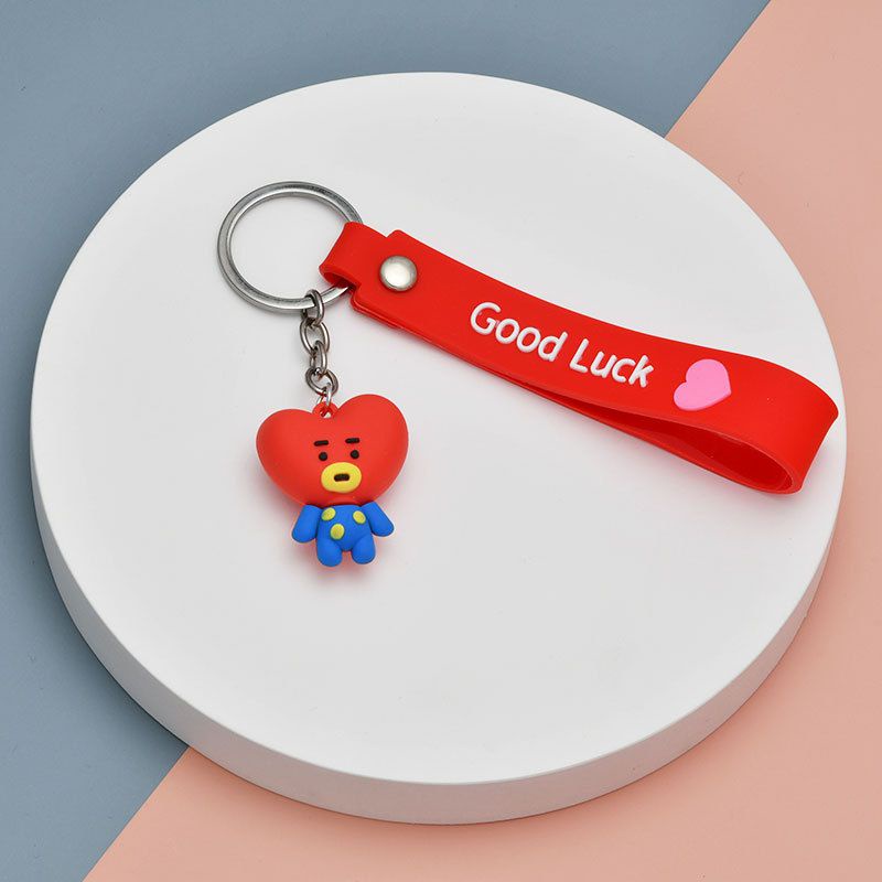 Kpop BTS BT21 Keychain Solid Keychain BTS Bangtan Boys Cute Cartoon Pendant JIMIN JIN JK JHOPE Fans Gift