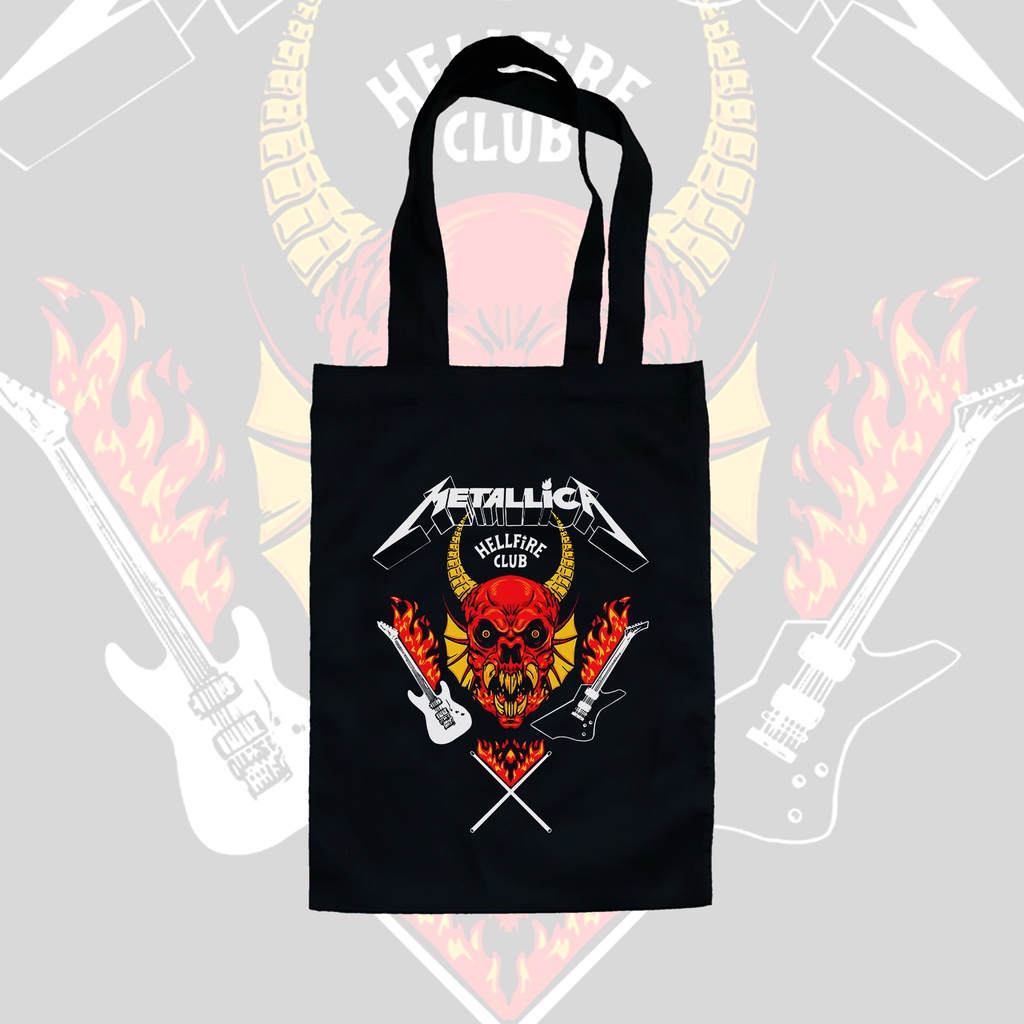 TOTE BAG HITAM - METALLICA X HELLFIRE CLUB