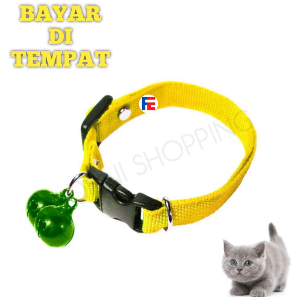 Kalung Kucing 2 Lonceng 14 mm Super Murah Kuat Grosir Kalung Kitten FEFARM