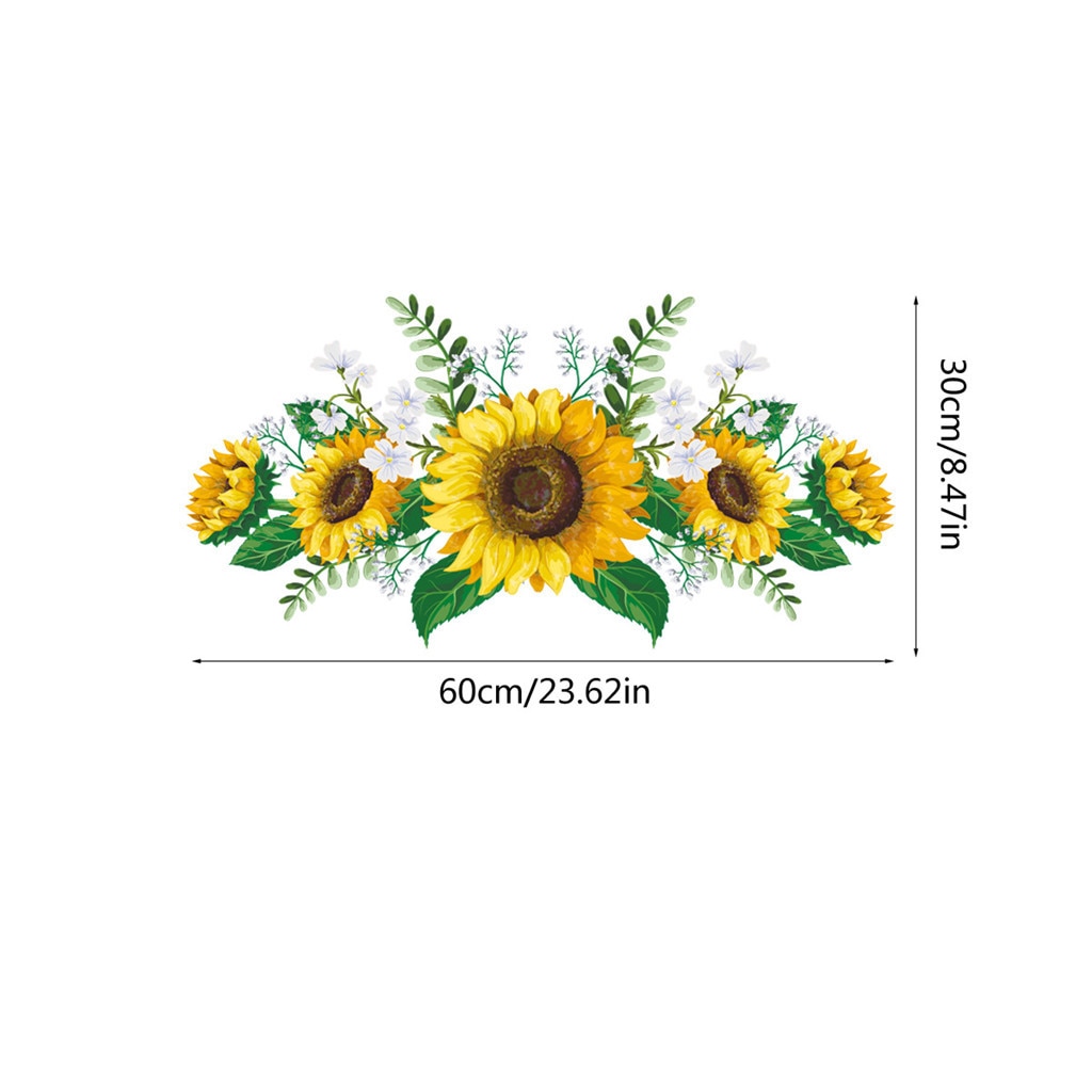 1pc Stiker Dinding Decal Desain Sunflower Model Anti-Air, Dapat Dicopot, Untuk Dekorasi