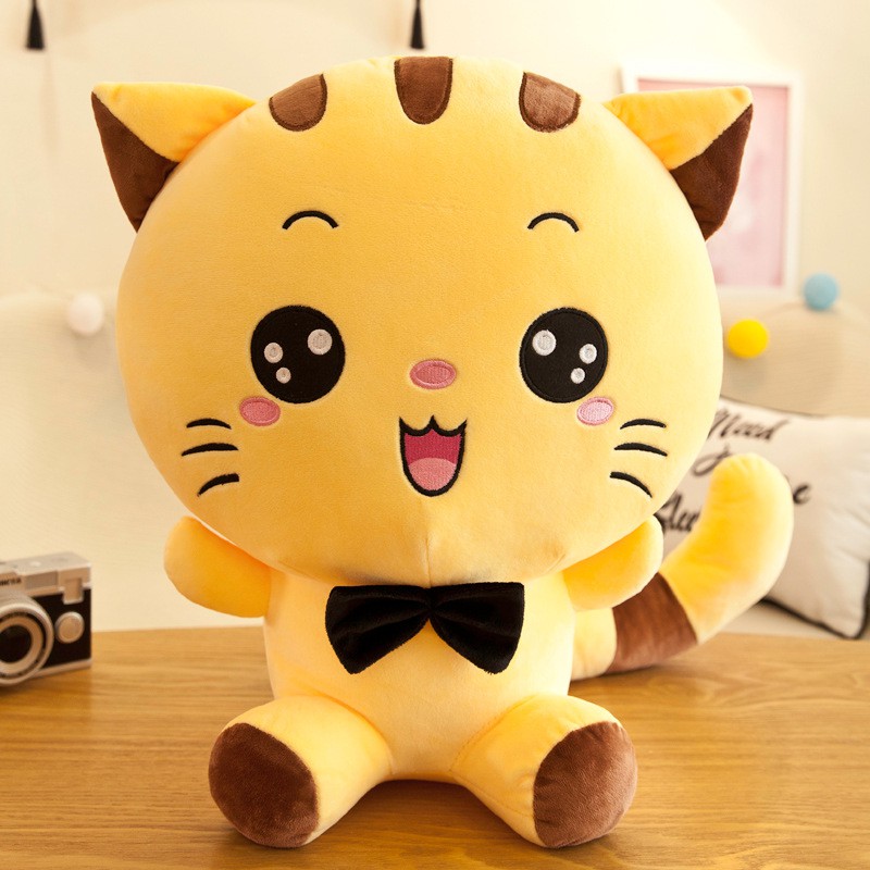 Mainan Boneka Stuffed Plush Kucing Wajah Besar 50CM 65CM Untuk Hadiah Ulang Tahun