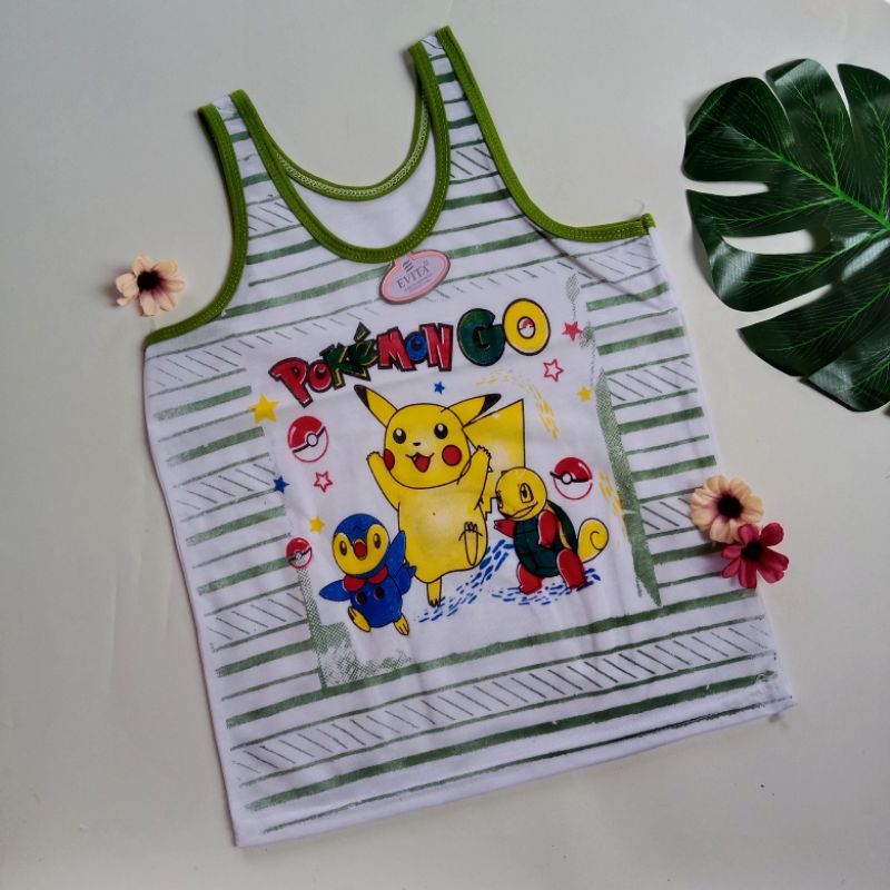 Lusinan 12 PCS Kaos Kutung Anak Motif Pokemon