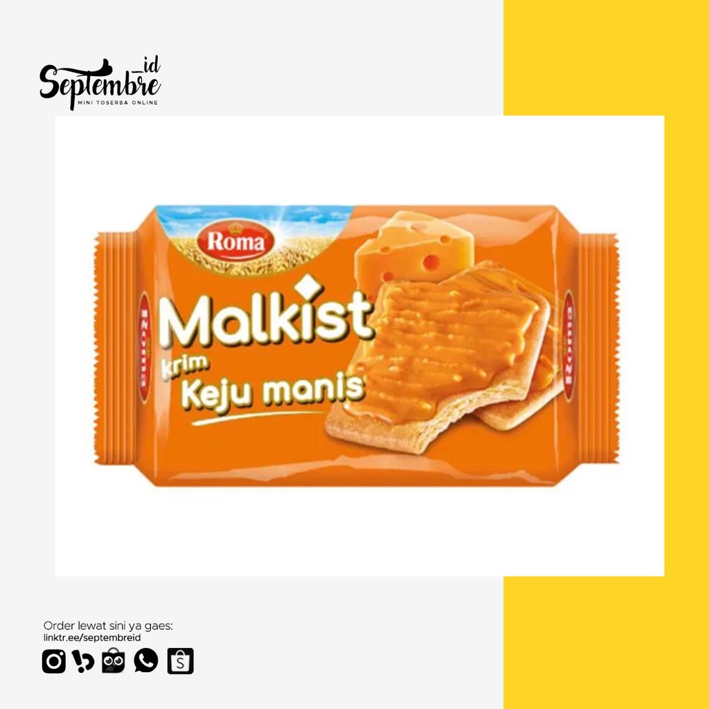 

Biskuit Roma Malkist Keju Manis Kemasan 115 Gram