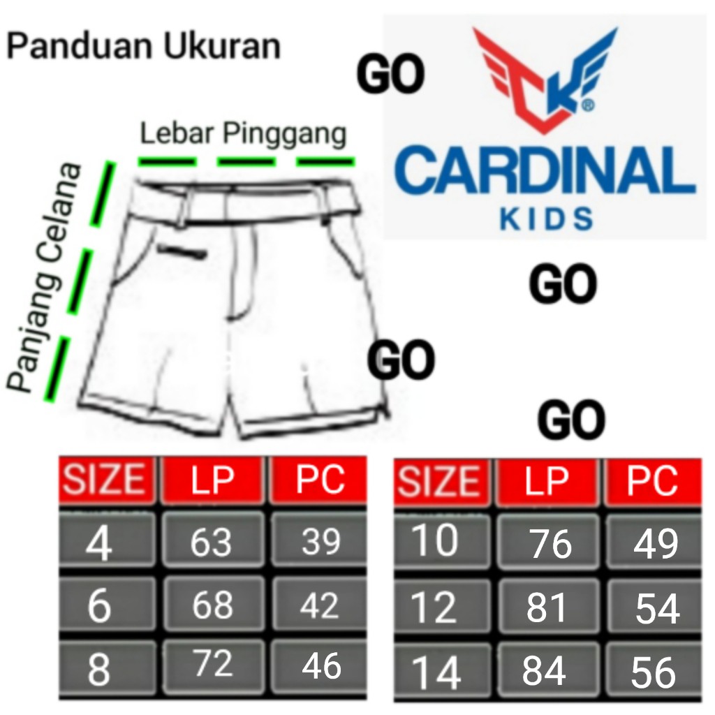 gos TBBBV CARDINAL KIDS Celana Jeans Anak Bawahan Anak Cowok Pendek