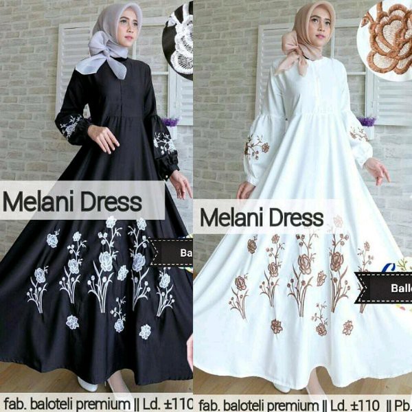 baju muslimah / jubah hitam /abaya bordir