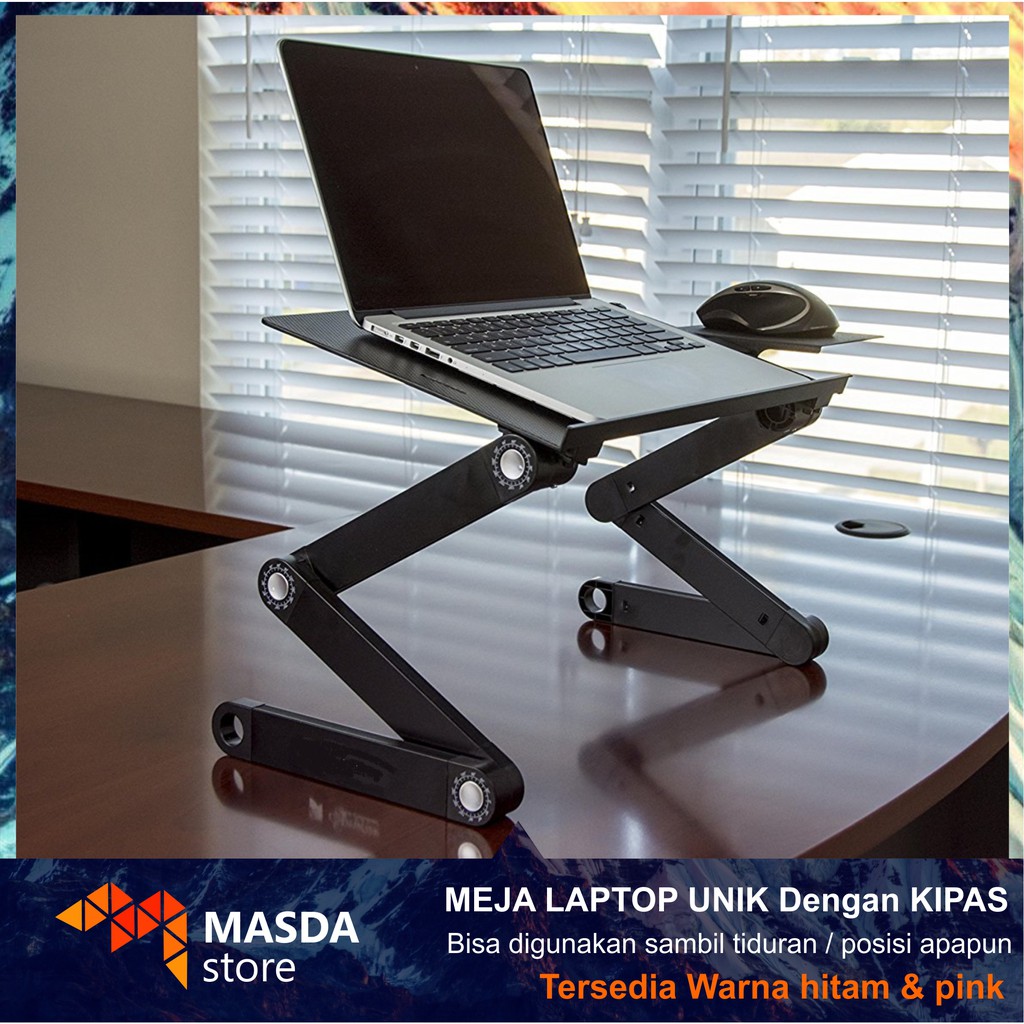  Meja  laptop  portable dg kipas aluminium lipat multifungsi 