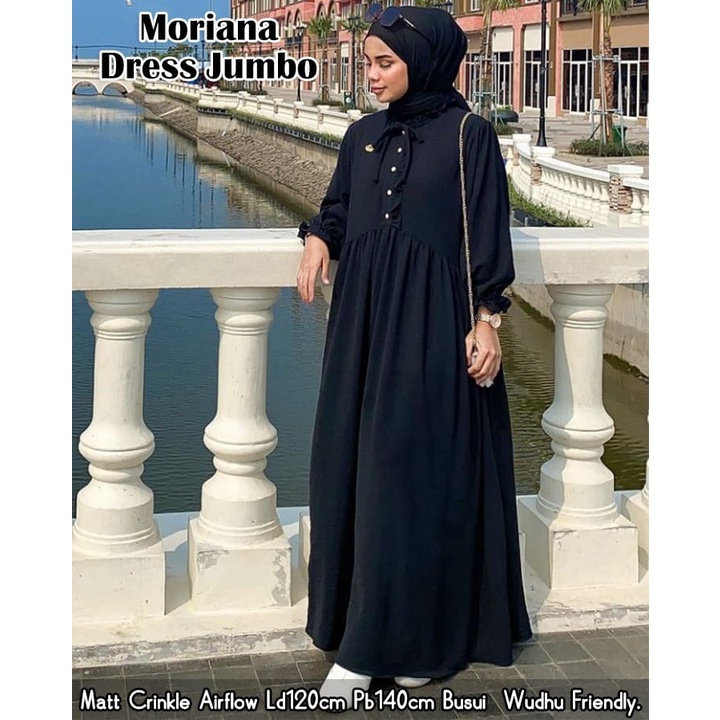 MORIANA DRESS JUMBO CRINKEL MODEL TERBARU