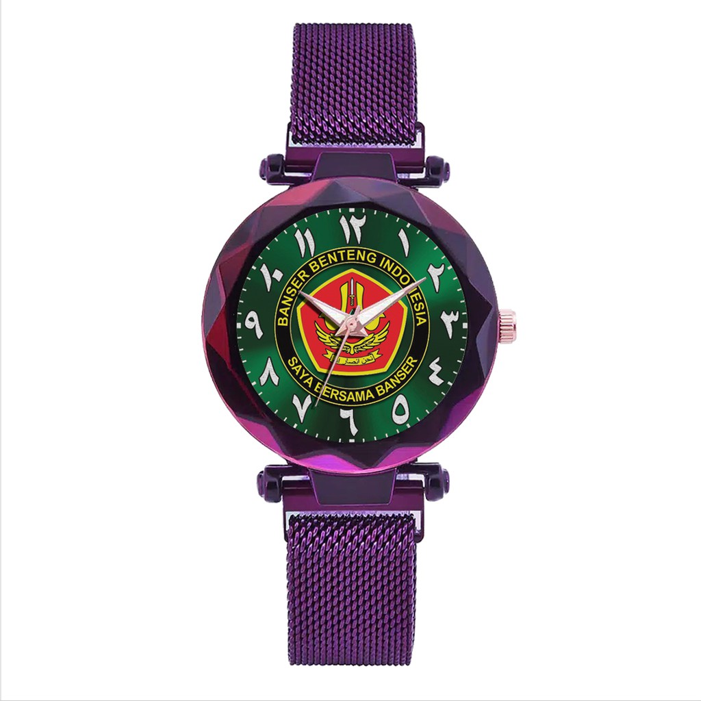 Jam Tangan Wanita Custom - BANSER MOTIF 7 Free Box &amp; Batre Cadangan