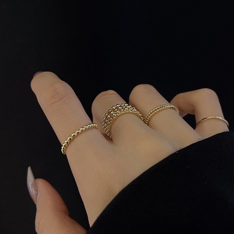 Shuling Retro Gold Color Rings Set 4 Pieces Fashion Women Ring