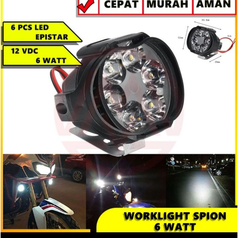 LAMPU SOROT SPION LAMPU TEMBAK SPION LED SPION CREE MOTOR 6 WATT 6 LED