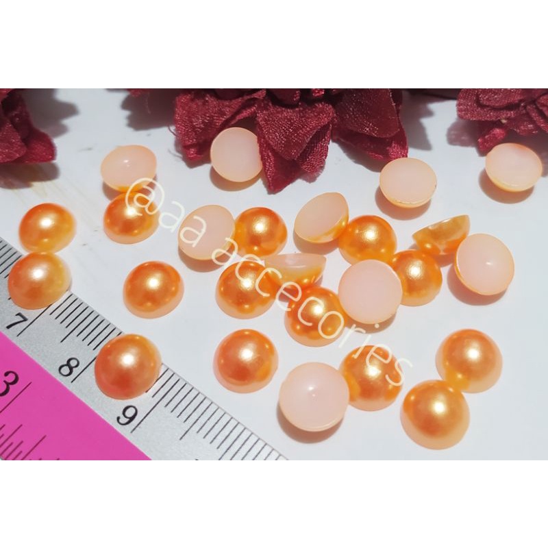 Mutbel Mutiara belah 8mm isi 25bh ORANGE