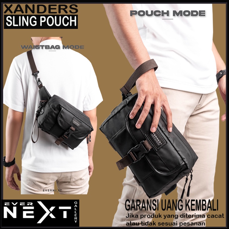 Tas selempang sling bag waterproof distro original slempang pria anti air waistbag pinggang cowok tactical import Xander series