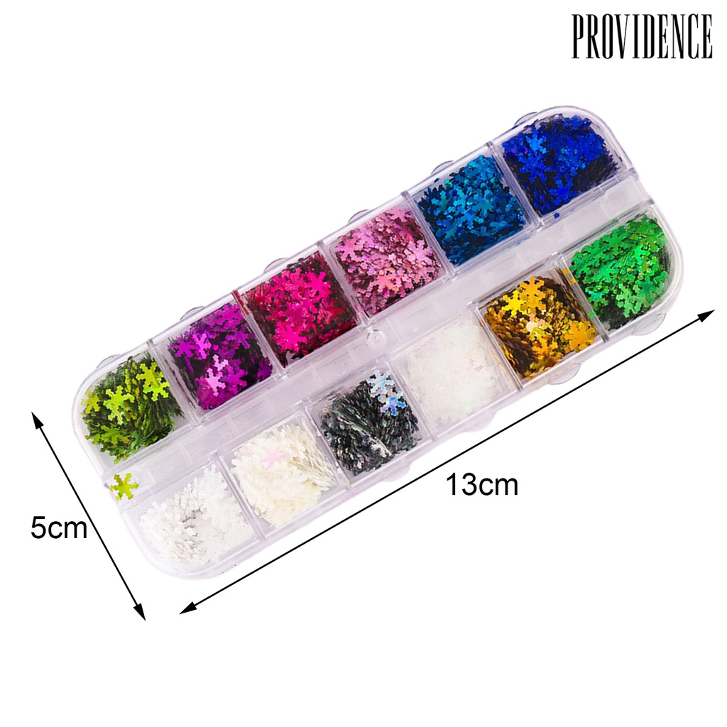 Providence 1 Box Nail Flakes Vibrant Color Temperature Resistance Nails Art Decoration Butterfly Five-pointed Star Holographic Nail Glitter Flakes for Manicure