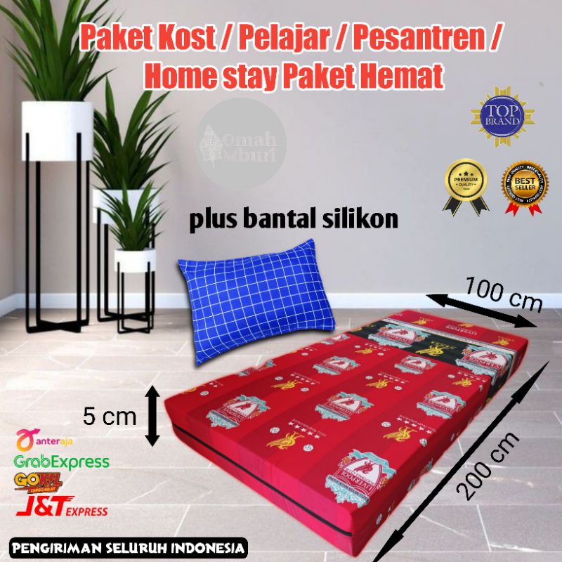 KASUR SINGLE BED BANTAL GULING PAKET ANAK KOST ANAK PESANTREN KASUR BUSA + BANTAL