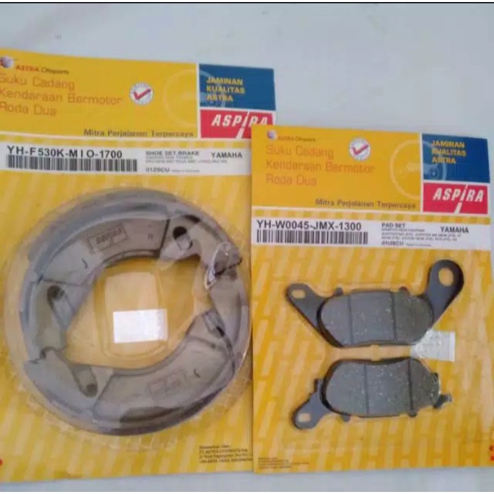 Kampas rem depan dan blakang mio / paket kampas rem yamaha mio m3 / kampas rem depan blakang jupiter
