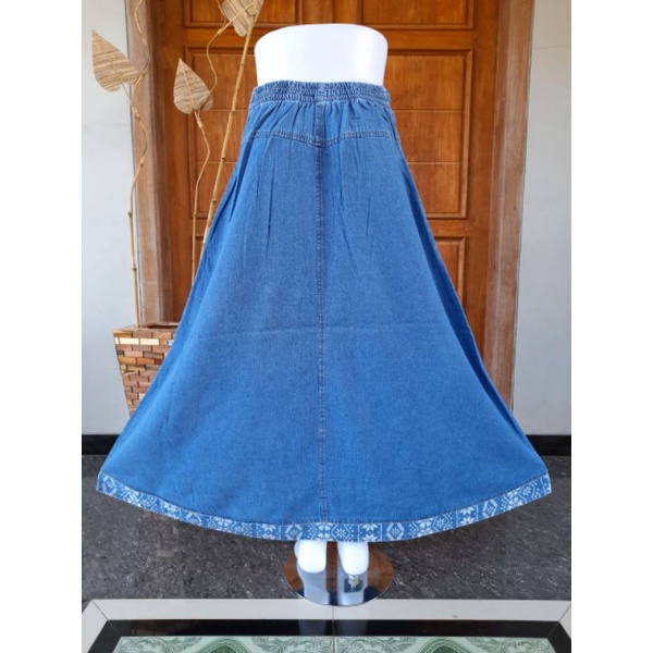 Rok Jeans Wanita / Rok Panjang Wanita / Rok Bordir / Rok Jeans Murah / Rok Cantik /