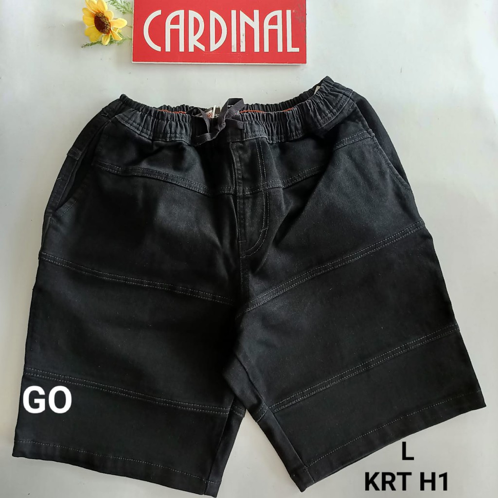 gof S-L CARDINAL CELANA PENDEK KARET KOLOR Katun Casual Soft Jeans Murah Bagus Santai Original