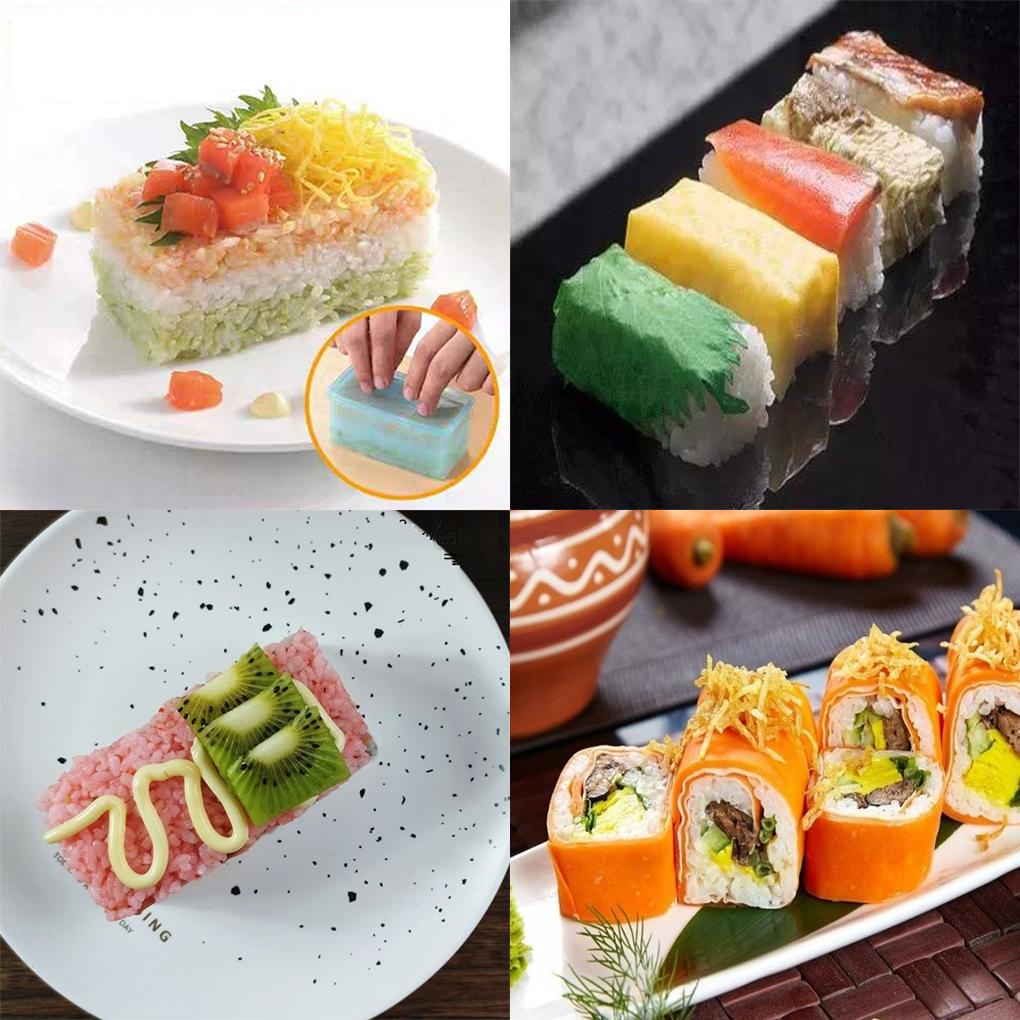 Diy Sushi Cetakan Nasi Bola Daur Ulang Multi-layer Press Persegi Panjang Maker Cetakan Alat Dapur Cetakan Piknik Restoran