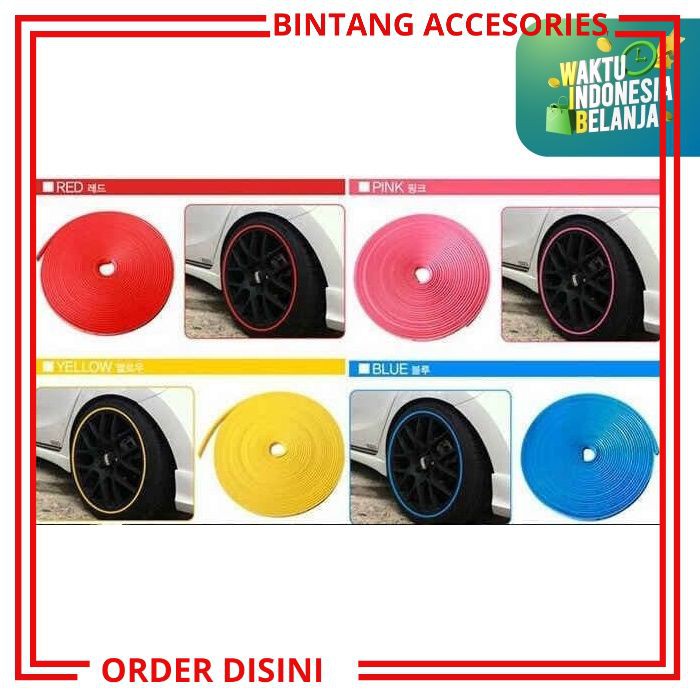 W229 STIKER VELG LIS VELG LIST KARET VELG MOBIL VARIASI MOBIL AKSESORIS MOBIL PERLENGKAPAN MOBIL