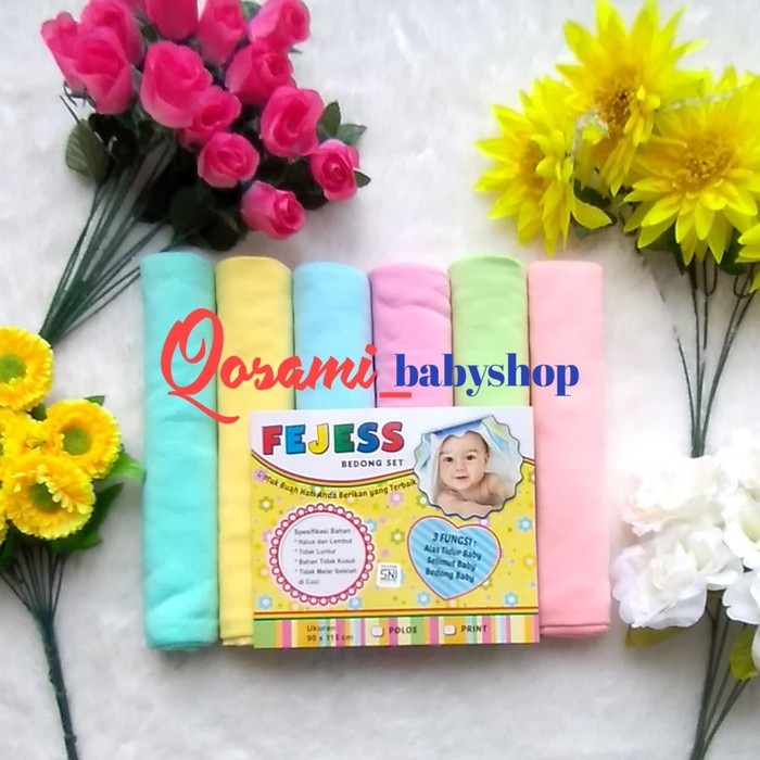 FEJEESS isi 6  Bedongan Bayi Polos Warna SNI