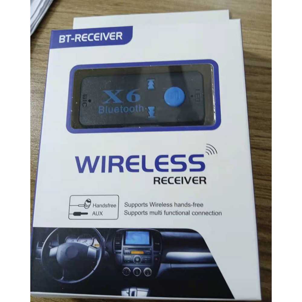 Bluetooth Aux Audio Receiver Mobil - HQX6-Hitam