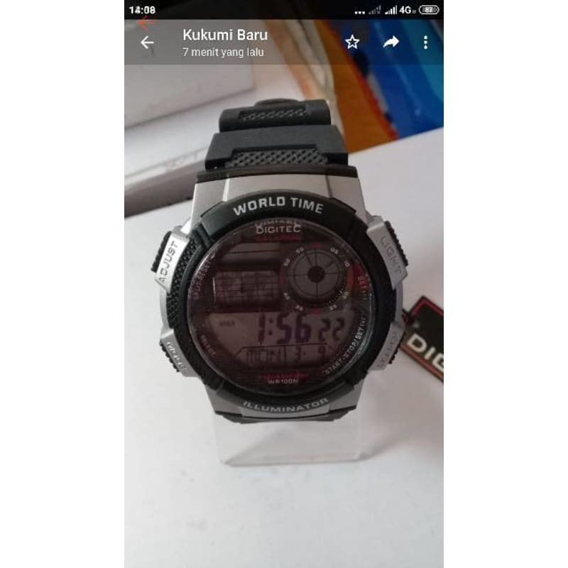 Jam Tangan Digitec Pria DG 3060T World Time Original Dan Anti Air