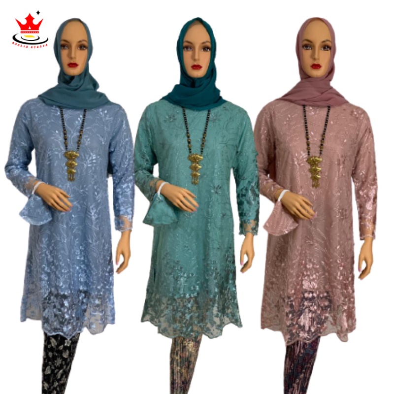 ADE&gt; KEBAYA TUNIK KAMILA / BAJU KEBAYA TUNIK BORDIR MUTIARA / SET KEBAYA MODERN /BAJU PESTA TERLARIS