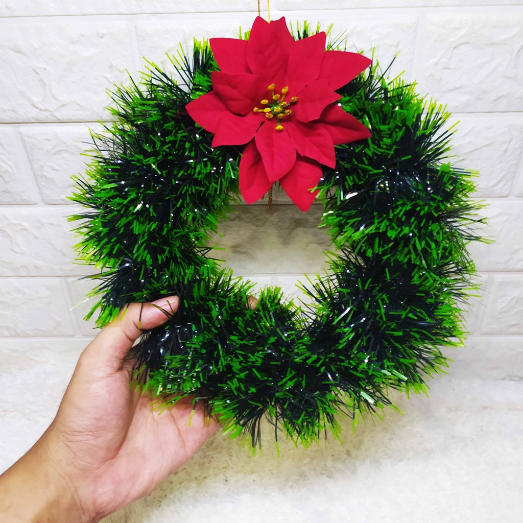 ( D 20 cm) Lingkaran Natal Kastuba Polos -Wreath Hiasan Dekorasi Natal