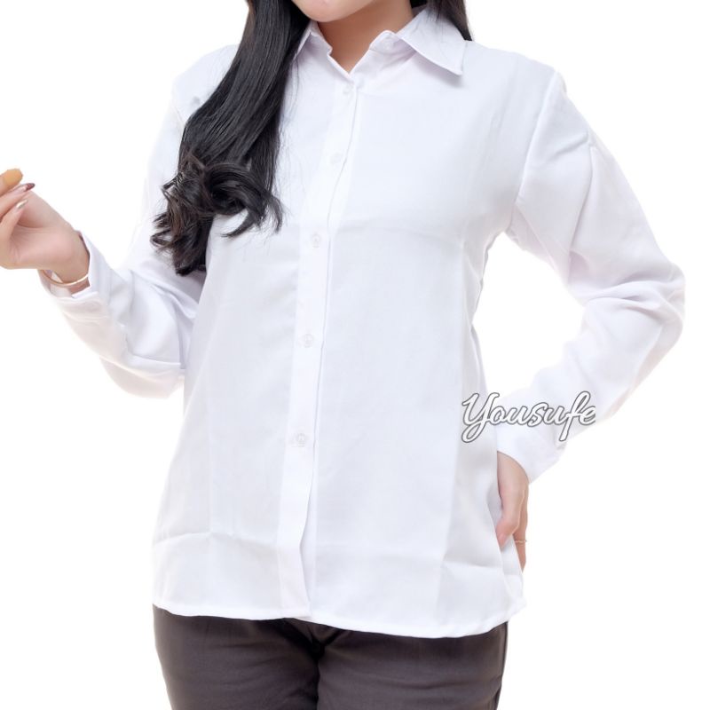 Kemeja Putih Wanita / Kemeja Putih Murah/Kemeja Formal/Kameja Lengan Panjang