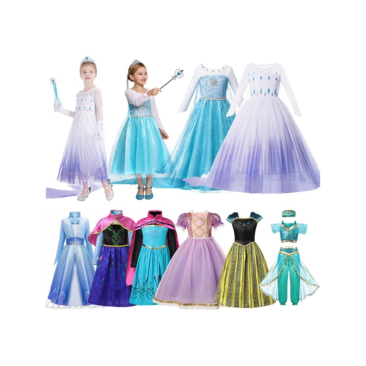 BAJU PRINCESS ANAK KECIL PEREMPUAN WANITA DRESS KOSTUM ELSA FROZEN