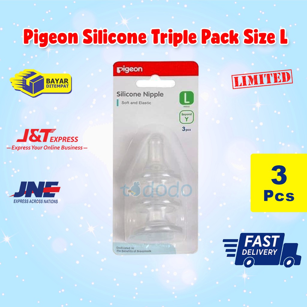 Pigeon Silicone Triple Pack Size L / Nipple Dot Bayi