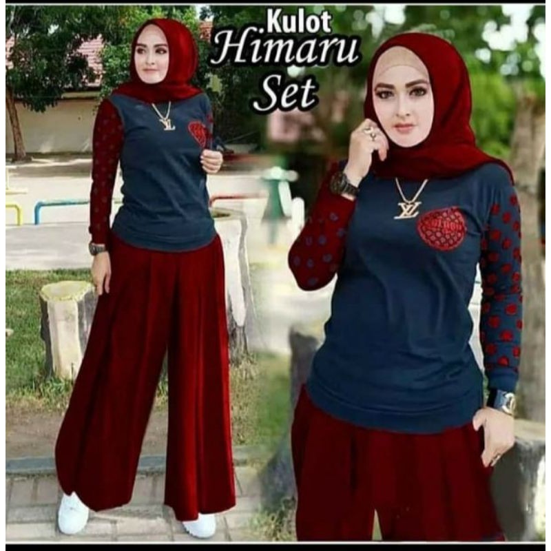 Setelan Muslim Wanita / Set Kulot / Baju Muslim / Set Himaru