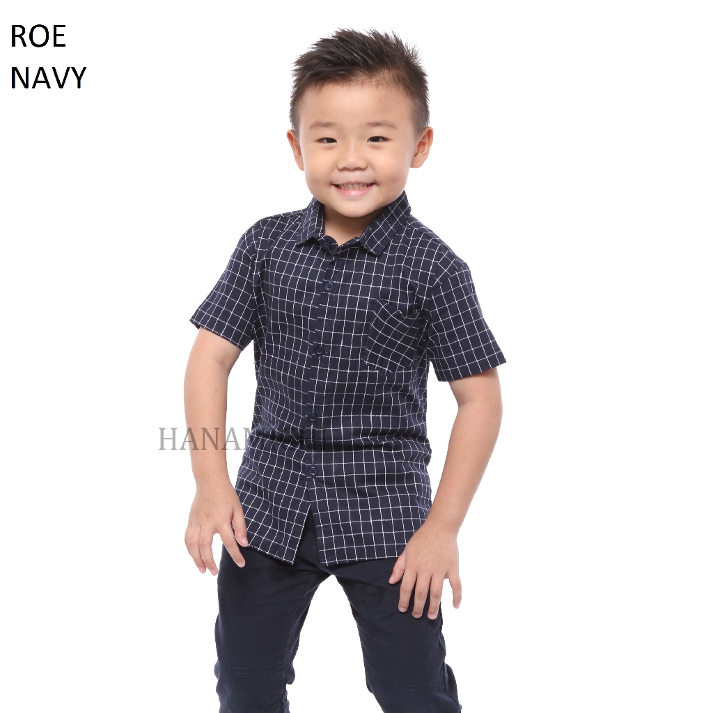 Hanamichi ROE Baju Atasan Kemeja Anak Cowok Lengan Pendek