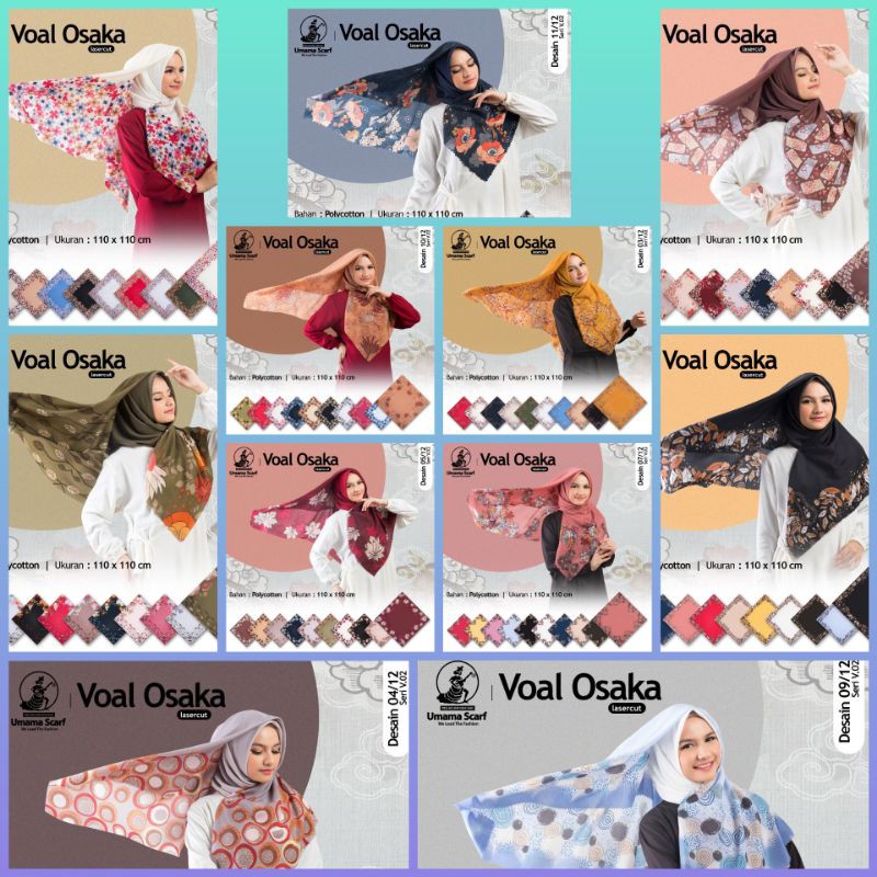 Hijab Segi Empat Motif Umama Laser Lacer Leser Cut Bunga Abstrak Cantik Katun Adem Premium